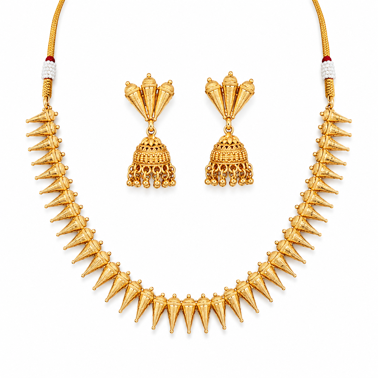Temple Cone Design Necklace Set
