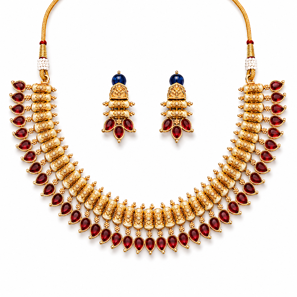 Royal Ruby Antique Necklace Set