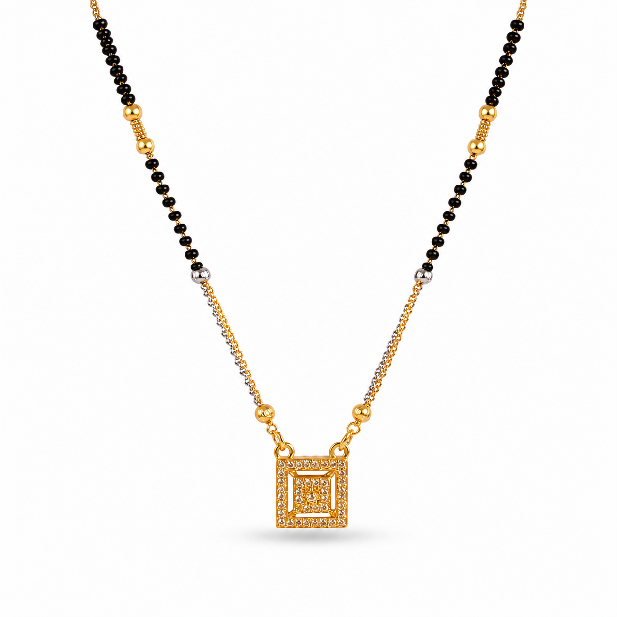 Square Crystal Mangalsutra