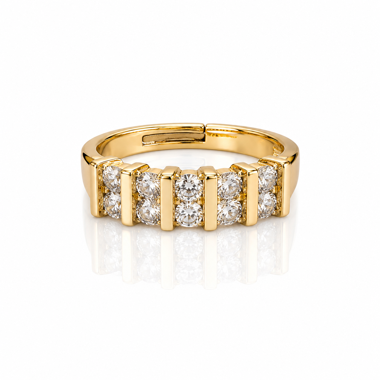 Classic Crystal Adjustable Ring