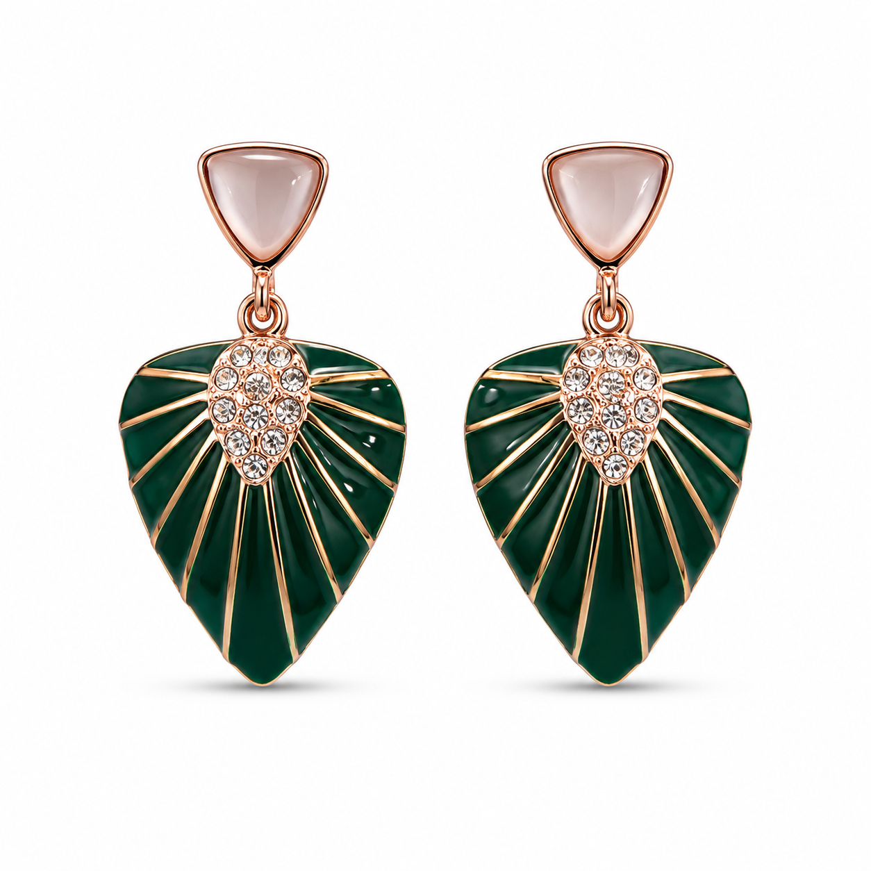Emerald Leaf Drop Earrings