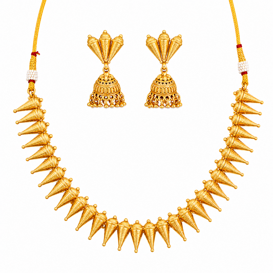 Antique Design High Gold Polish Fancy Necklace Set
