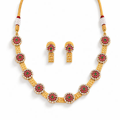 Designer Fancy Style Kemp Design Short Necklace Set