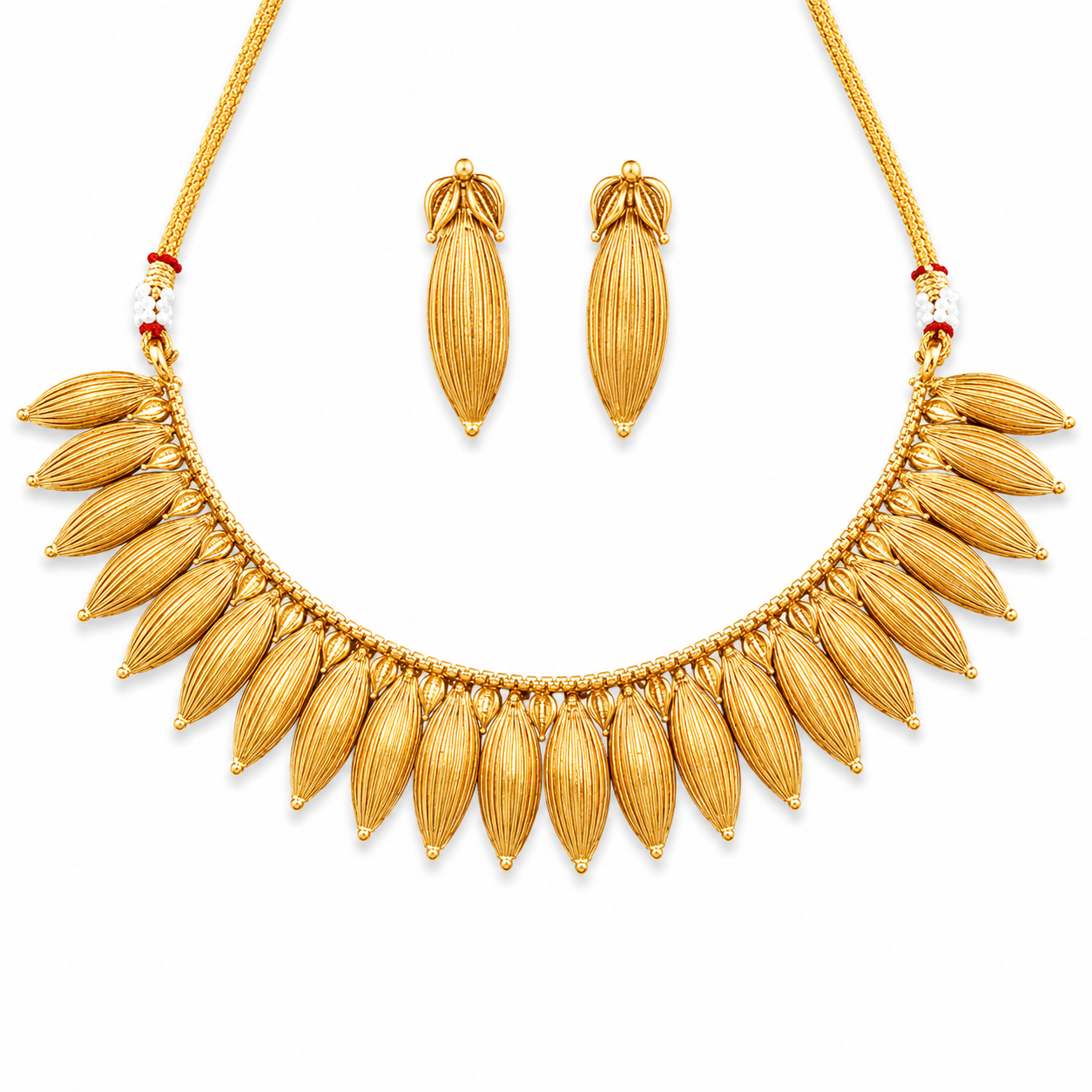 High Gold Polish Fancy Necklace Set for Western Style