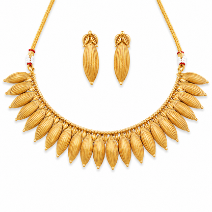 High Gold Polish Fancy Necklace Set for Western Style