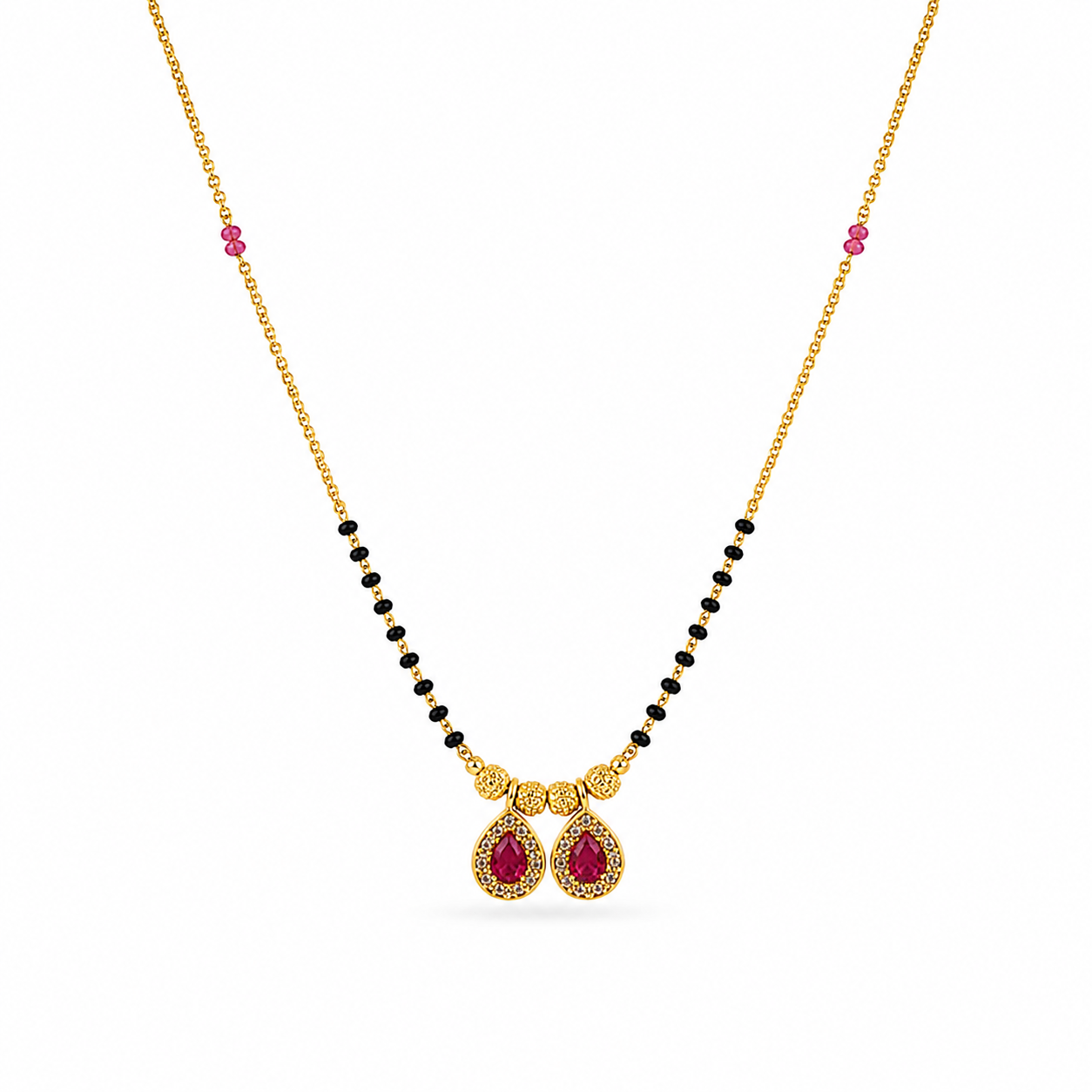 Ruby Twin Drop Mangalsutra