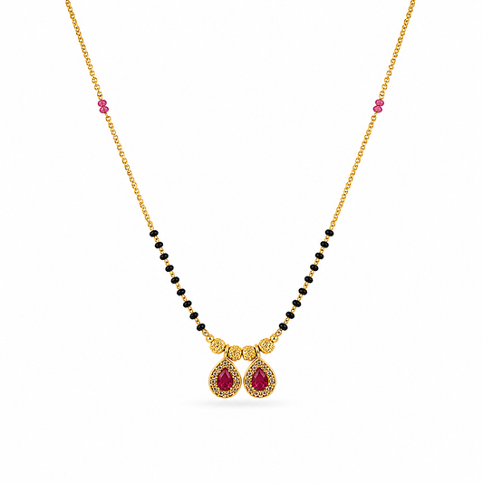 Ruby Twin Drop Mangalsutra