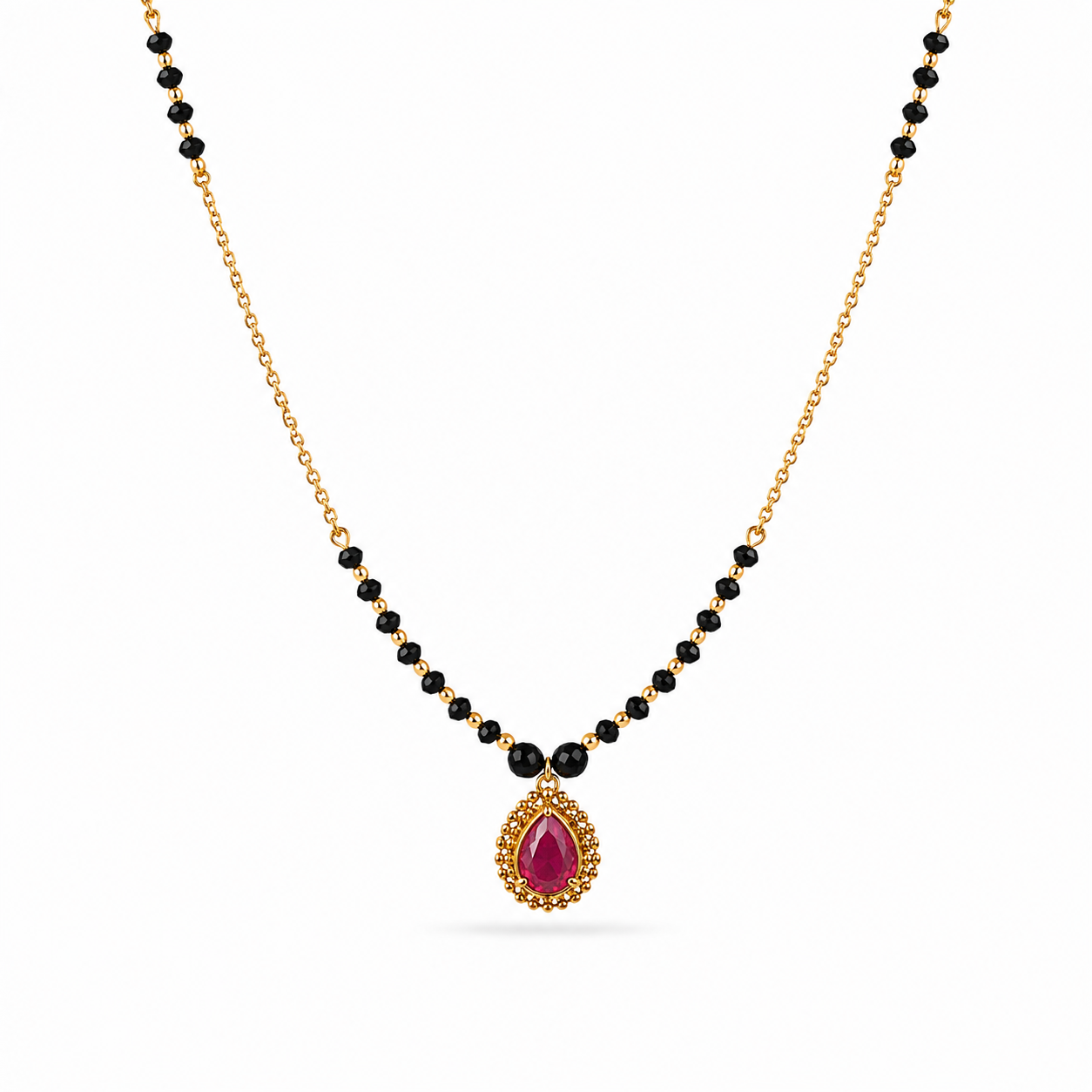 Royal Ruby Pendant Mangalsutra