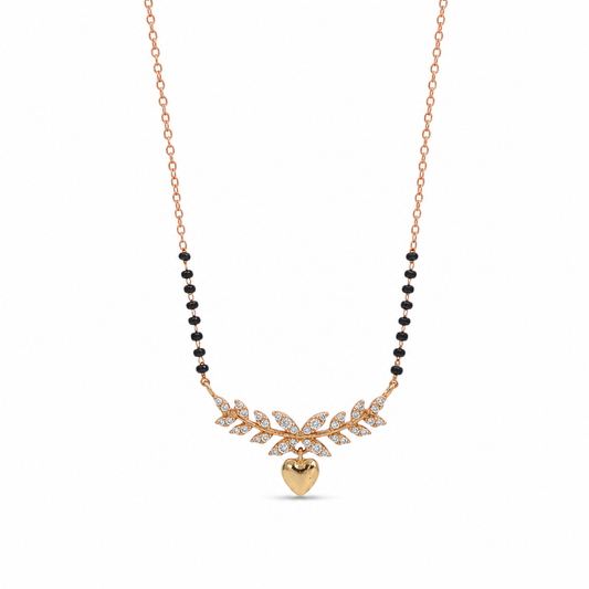 Rose Gold Heart Leaf Mangalsutra
