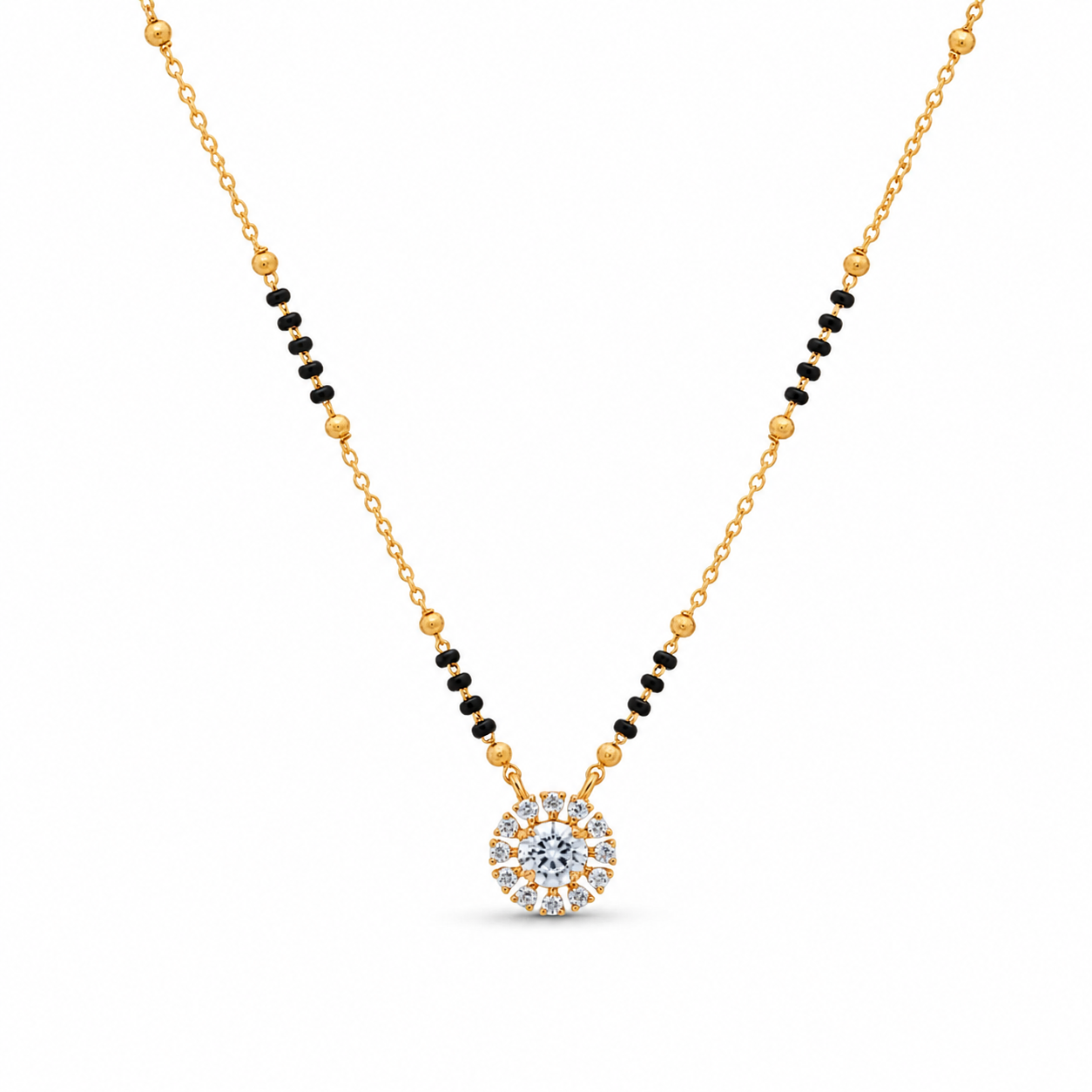 Sunburst Diamond Mangalsutra