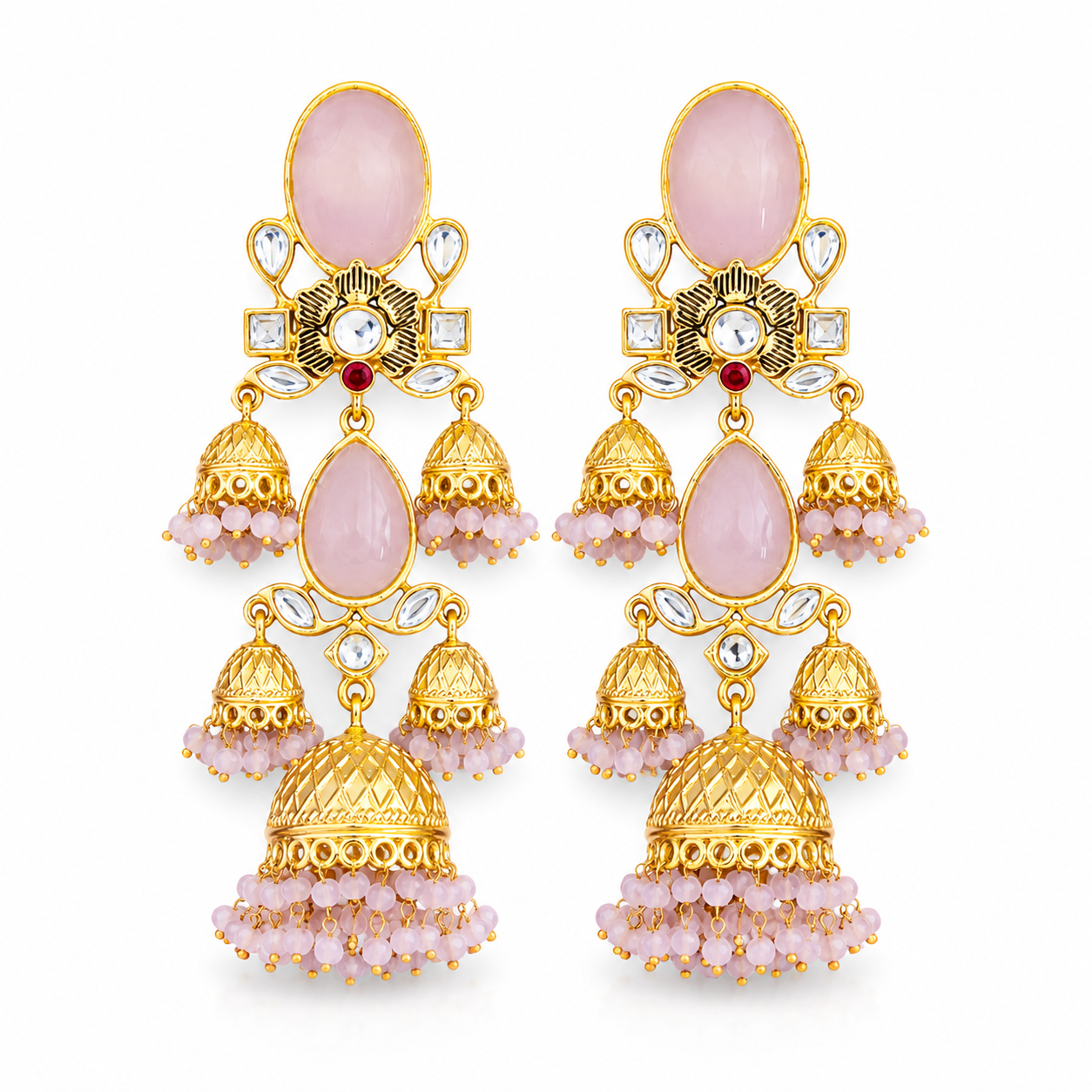Pink Jhumka Designer Earrings