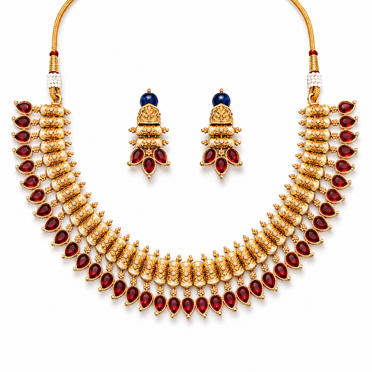 Royal Ruby Antique Necklace Set