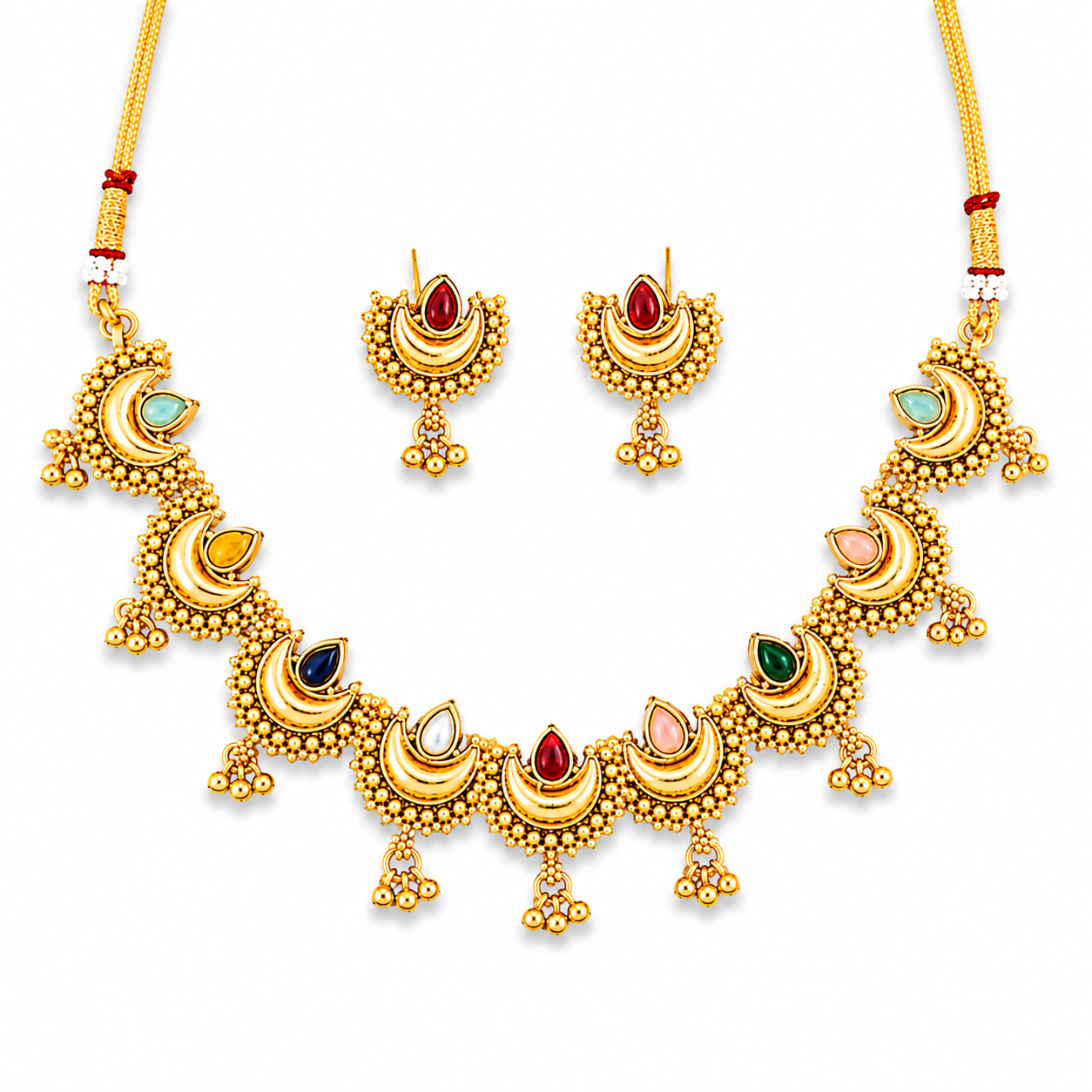 Moon Design Ethnic Necklace Set