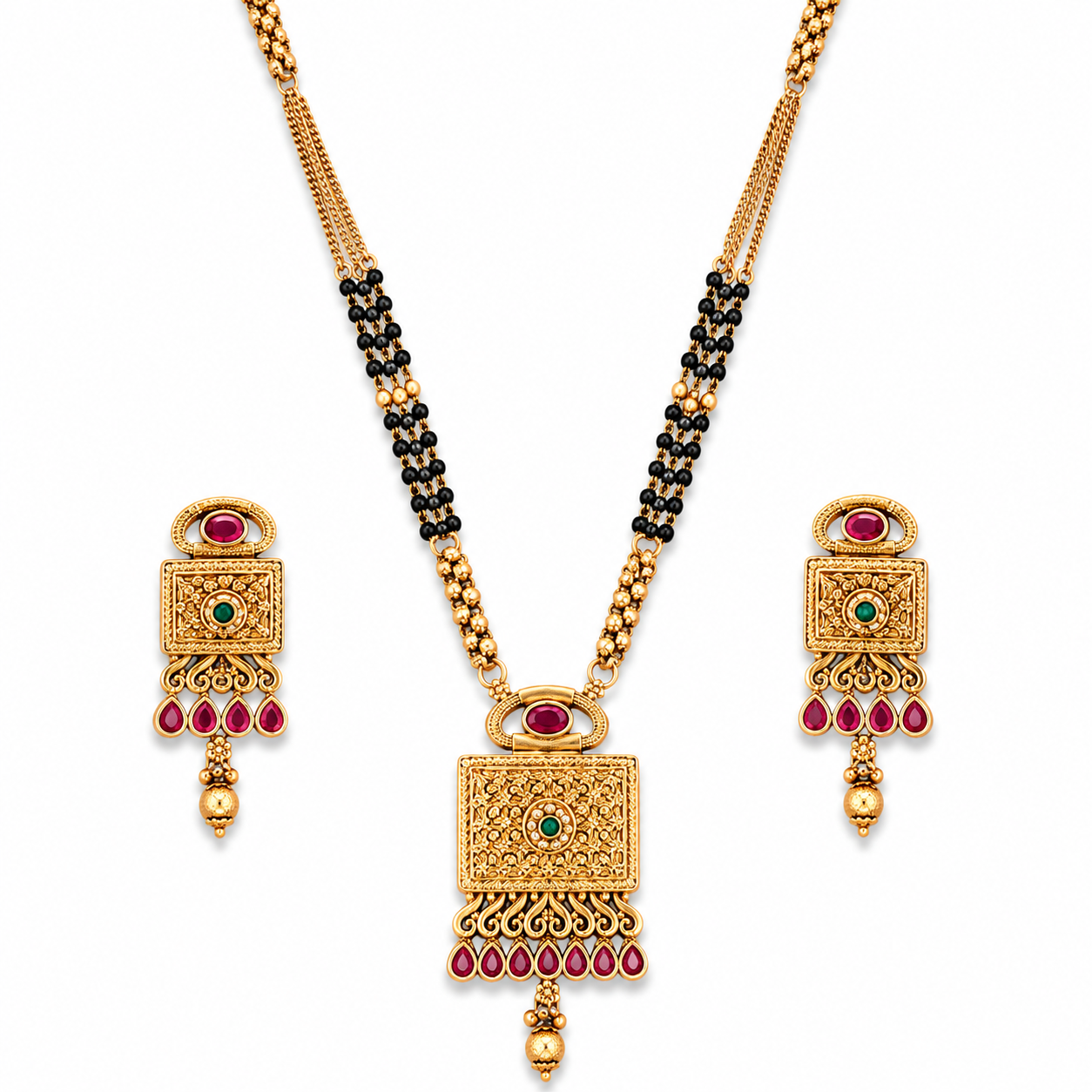 Royal Square Pendant Mangalsutra Set