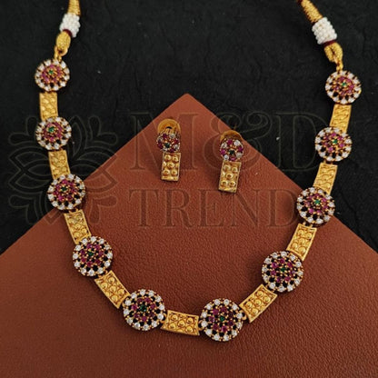 Designer Fancy Style Kemp Design Short Necklace Set