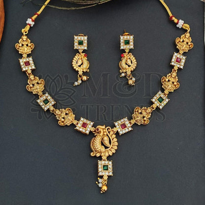 Temple Style High Gold Polish Necklace Set