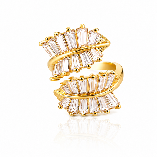 Royal Leaf Adjustable Diamond Ring