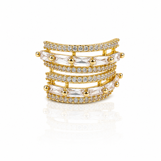 Luxury Layered Adjustable American Diamond Ring