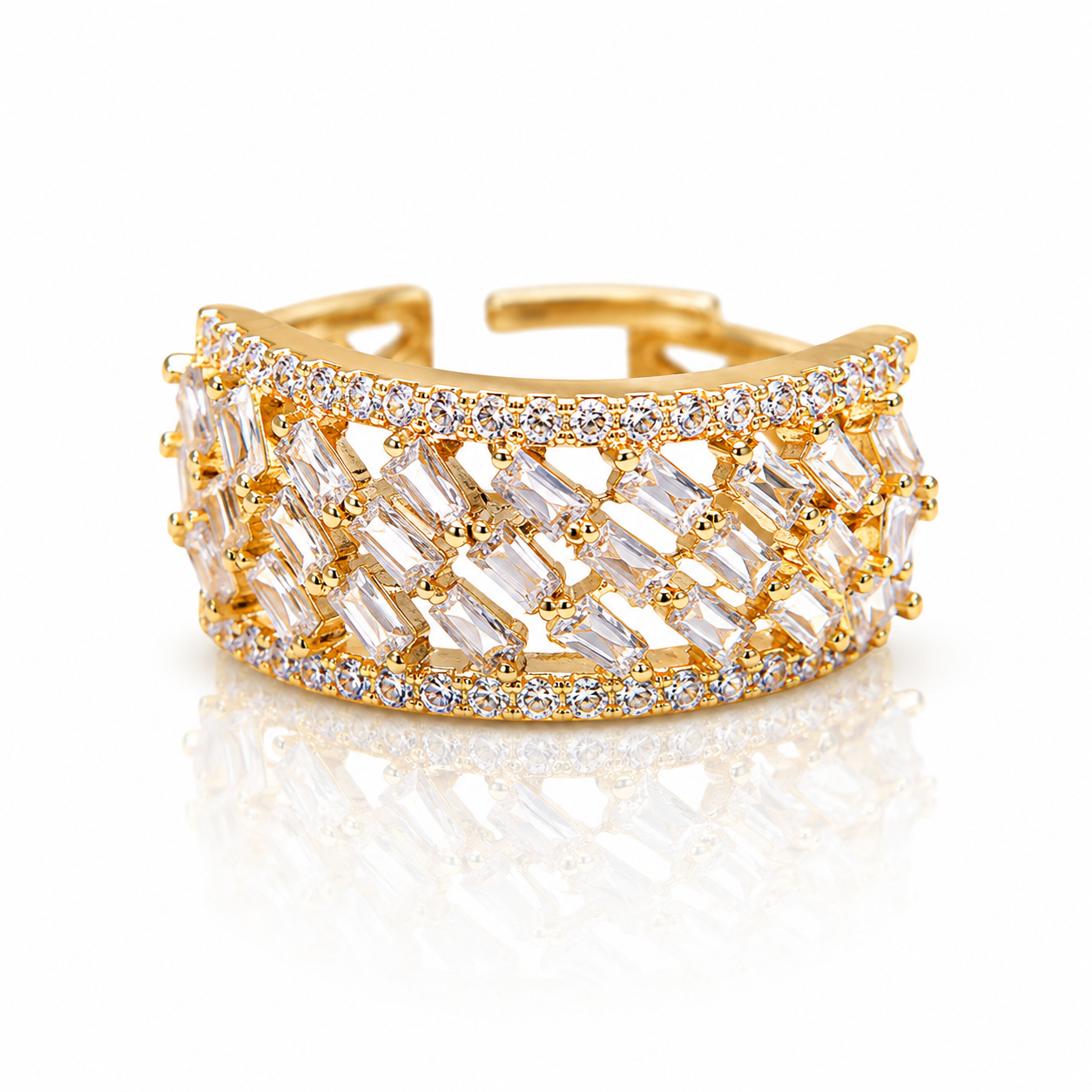 Luxury Baguette American Diamond Ring
