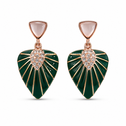 Emerald Leaf Drop Earrings