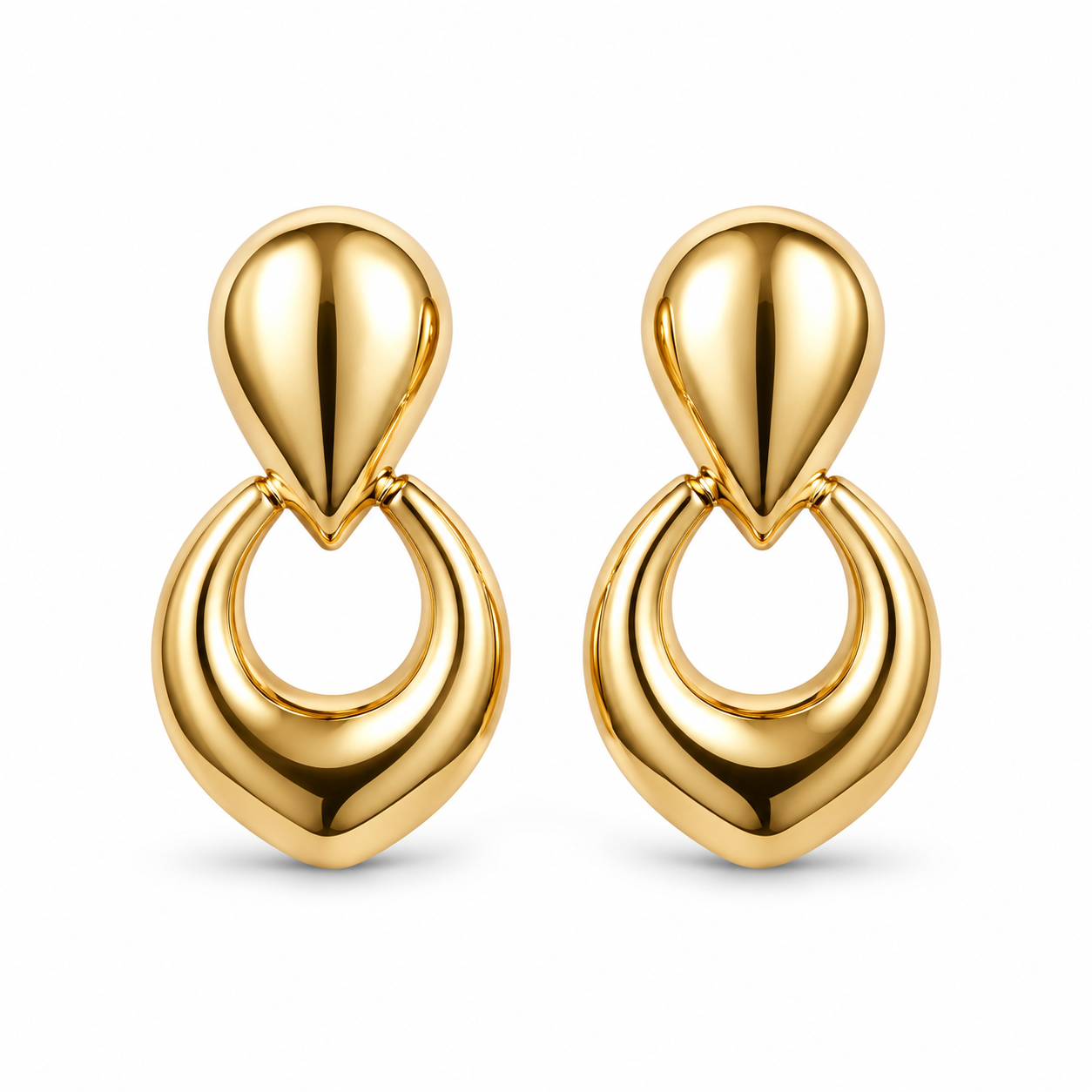 Gold Sculptural Drop Earrings
