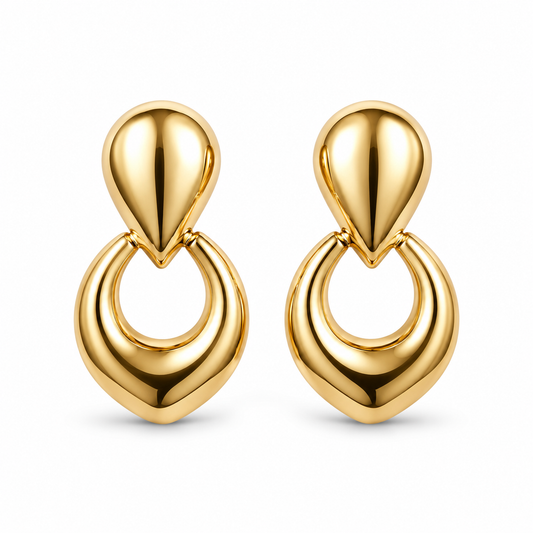 Gold Sculptural Drop Earrings