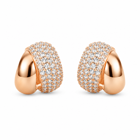 Rose Gold Crystal Hoop Earrings