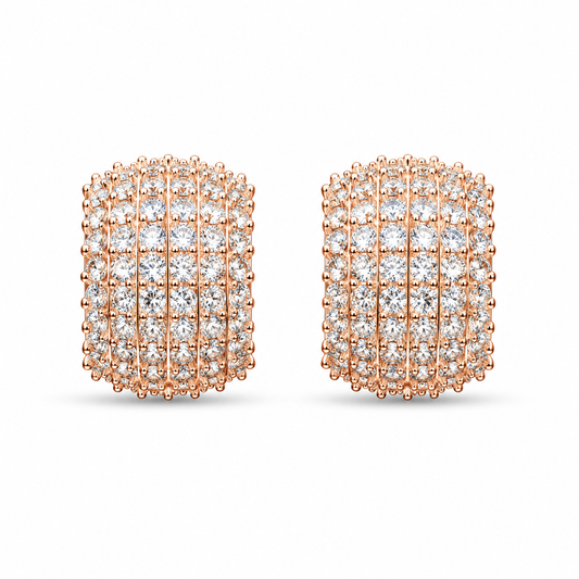 Rose Gold Crystal Pave Stud Earrings