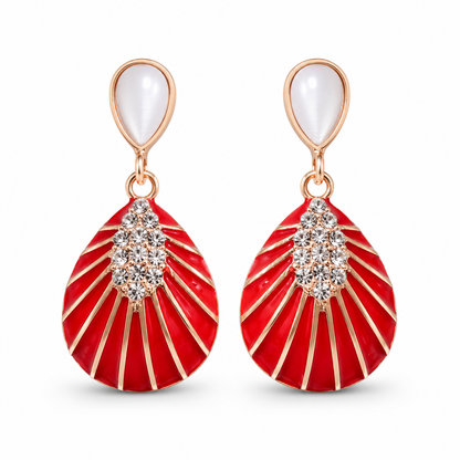 Ruby Fan Drop Earrings