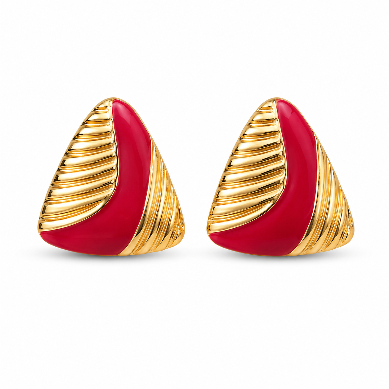 Ruby Geometric Stud Earrings
