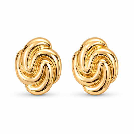 M & D Trends Anti Tarnish Twisted Knot Stud Earrings